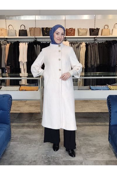 Matex Angora Fur Coat 8000 - Women's Knitted Sleeves Detail