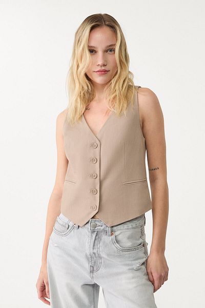 Stradivarius سترة قصيرة بأزرار