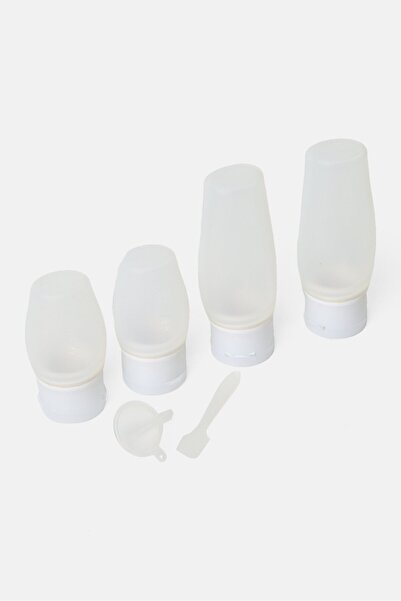 Miamica 4 Pcs Silicone Travel Bottle Set, Transparent