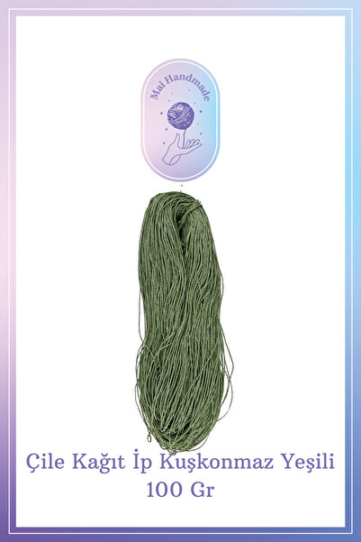 Mai Handmade Kağıt Ip Örgü Ip 100 gram Kuşkonmaz Yeşili
