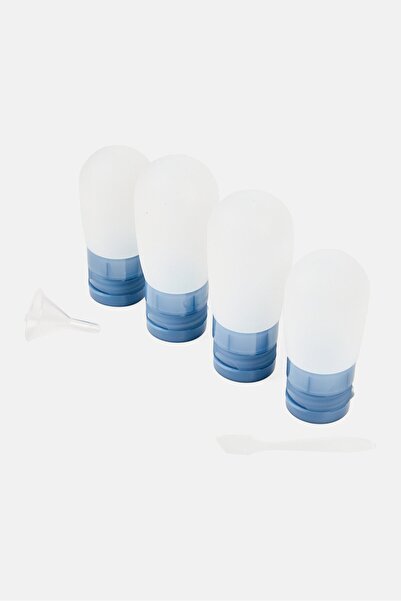 Miamica 4 Pieces Silicon Travel Bottle Set, Slate Blue