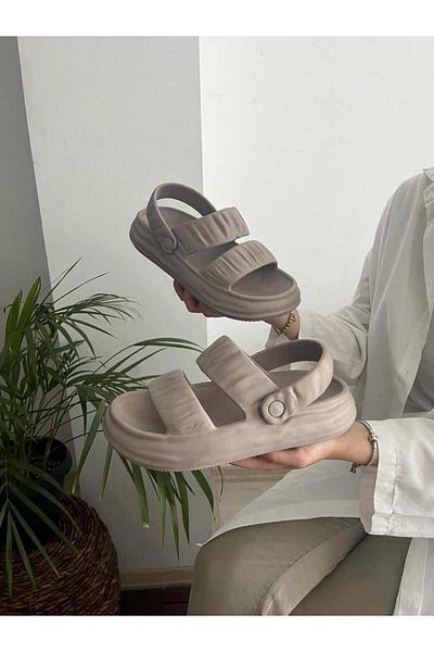 AkınalBella Sandale cu talpă anatomică cu dungi duble, ultra ușoare, moi și flexibile, antiderapante, pentru plajă, grădină, piscină, papuci
