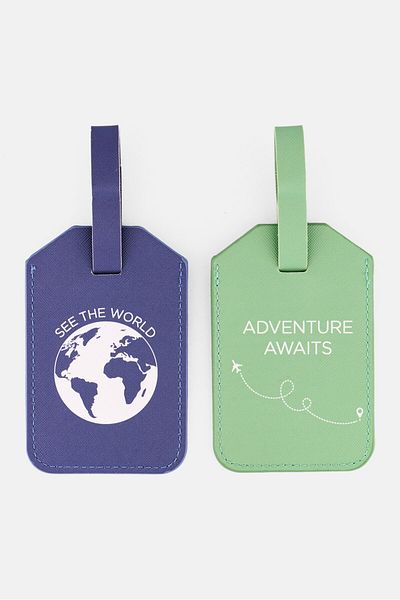 Miamica 2 Pieces Luggage Tag Cover Set 7 X 11 Cm, Green