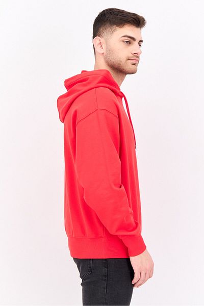 Esprit Men Hood With Drawstrings Embroidered Sweatshirt, Red