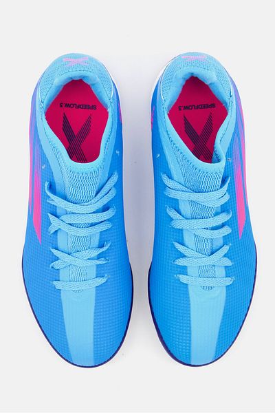 adidas Kids Boy X Speedflow3 Turf Boots Shoes, Blue/pink/white