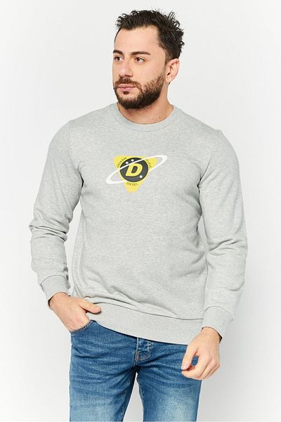 Diesel Men Crew Neck Long Sleeve Graphic Sweatshirt, Grey