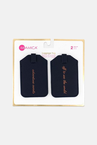 Miamica 2 Pieces Luggage Tag Cover Set 7 X 11 Cm, Black