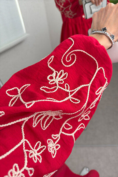 Salih Çelebi Balloon Sleeve Embroidered Tunic 2204 - Nar Flower