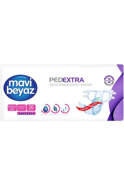 Mavi beyaz Pad Extra Textile Surface Adult Waistband Patient Diapers Small 120 Pieces