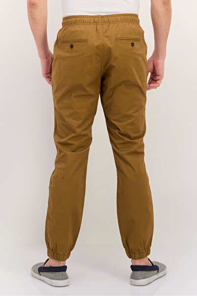 GAP Men Regular Fit Solid Jogger Pants, Brown