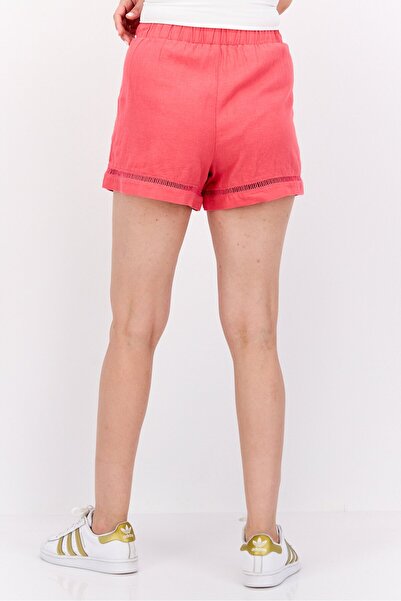 Jessica Simpson Women Lace Trim Basic Shorts, Red