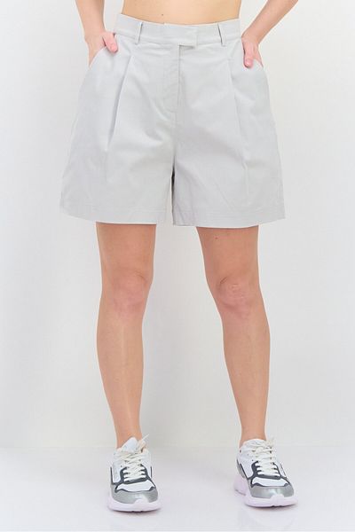 Lyle & Scott Women Solid Basic Shorts, Light Grey