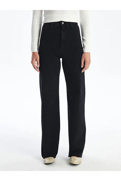 LC Waikiki Pantaloni negri Wideleg pentru femei