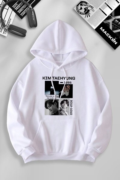 darkopia Unisex Women Men Kim Taehyung Printed Hooded Basic Sweatshirt