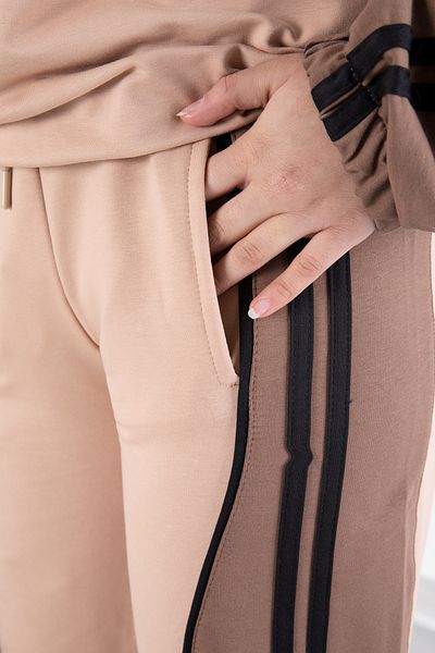 Cansın Mini Beige Striped 2-Piece Set for Girl - 20101
