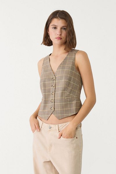 Stradivarius سترة قصيرة منقوشة