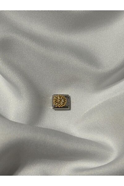 OCTBJX Düz Gold Renk Çiçek Çelik İtalyan Bileklik Charm