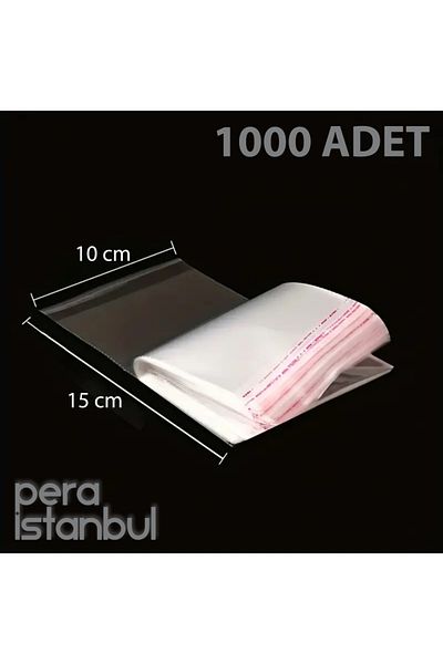 Pera İstanbul 1000Pcs 10X15 Self Adhesive Resealable Candy Cookie Clear Plastic Sachet Bag