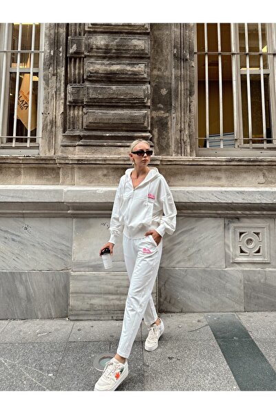 CC STORE Costum dublu cu glugă, cu detaliu crest