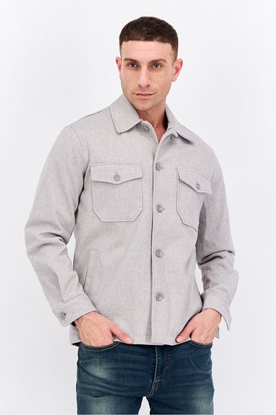 Sorbino Men Textured Jacket Shirt, Grey
