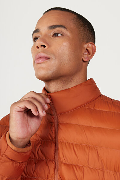 AC&Co / Altınyıldız Classics Ανδρικό παλτό με γιακά με κανονική εφαρμογή με πλακάκια