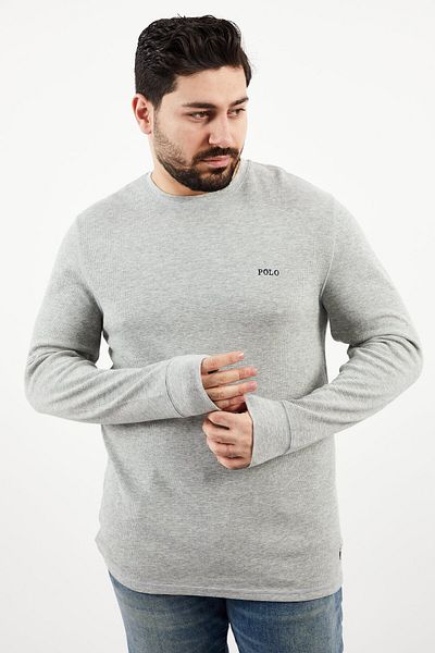 Polo Ralph Lauren Men Crew Neck Brand Logo Long Sleeve Sweatshirts, Grey