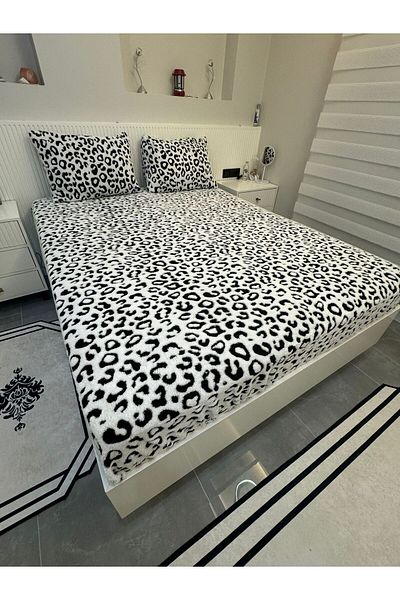 Violacasa Soft Puffy Leopard Patterned Elastic Sheet Pillow - 160X200 & 180X200