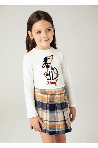 MAYORAL 04-09 Years Old Girl's Ecru Color Dog Sweat