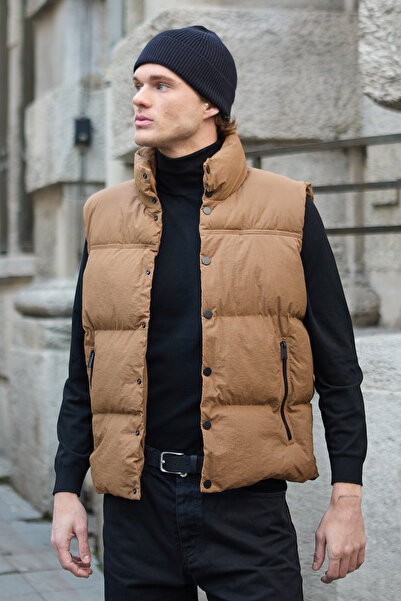 Danger Мъжка подплатена жилетка кафява