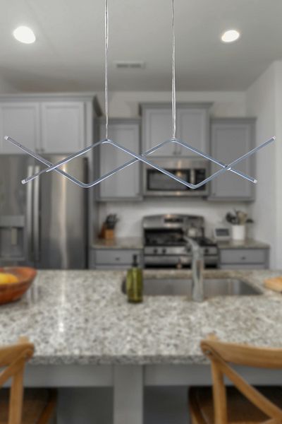 Fer Avize David Modern Design Anthracite Color Dining Table Top - Kitchen - Living Room White Led 2-Piece Chandelier
