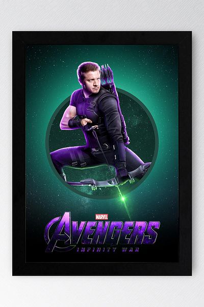 Saturn Hawkeye Framed Painting - Marvel Avengers Poster Painting