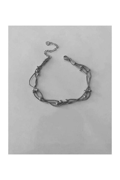 Opia JEWELRY Dorika Silver Color Steel Triple Tarnish Bracelet