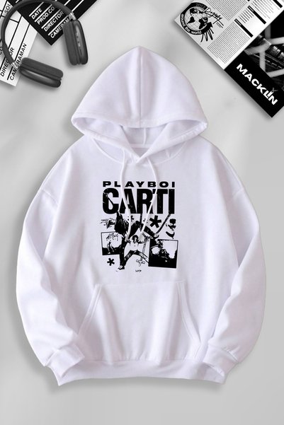 darkopia Unisex Women Men Playboi Carti Printed Hooded Basic Sweatshirt