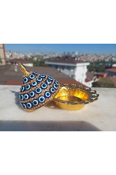 WeSafe Nazar Boncuklu Gold Kahve Takımı