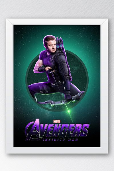 Saturn Πίνακας με κορνίζα Hawkeye - Πίνακας αφίσας Marvel Avengers