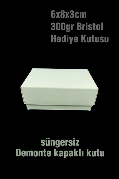 Spacepiks 24 Adet Beyaz Hediyelik Karton Kutu Yılbaşı'na Sevgiliye Takı Kutusu Demonte Sevk 8x6x3cm