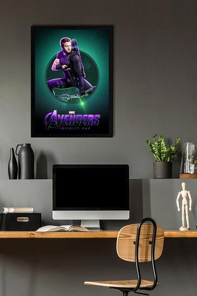 Saturn Hawkeye Framed Painting - Marvel Avengers Poster Painting