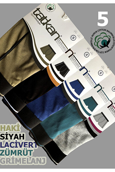 tatkan 5'li Pamuklu Biyeli Erkek Boxer