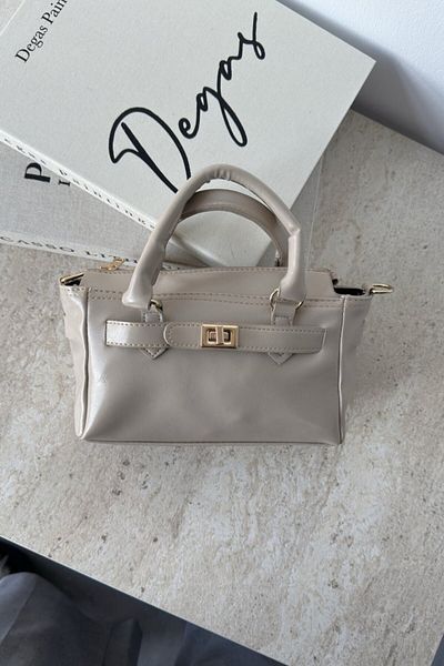 LEONAS Mini Buckle Γυναικεία τσάντα χιαστί και ώμου Marta Cream