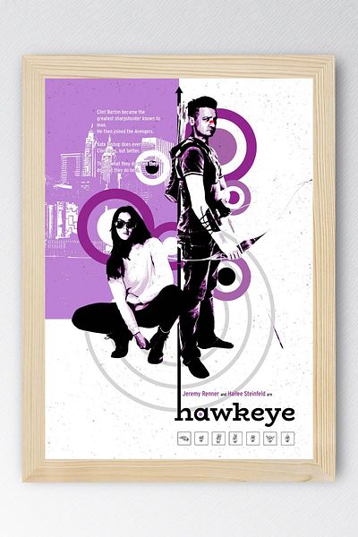 Saturn Pictură înrămată Hawkeye - Pictură poster din seria Marvel