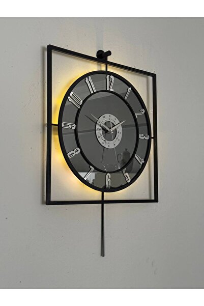 hibiscus Metal Aynalı Duvar Saati 46-60 Cm Büyük Boy Işıklı Gerçek Ayna Duvar...