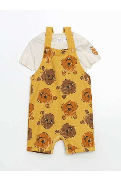 LC Waikiki Winnie the Pooh bedrucktes Baby-T-Shirt und Unterhose – 2er-Set