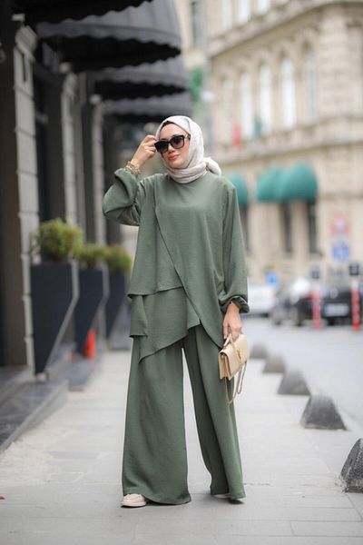 NS Moda Hijab Fenne Set Khaki Model-512
