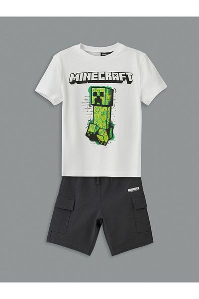 LC Waikiki Lcw Printed Boys' T-Shirt and Shorts 2-Pack