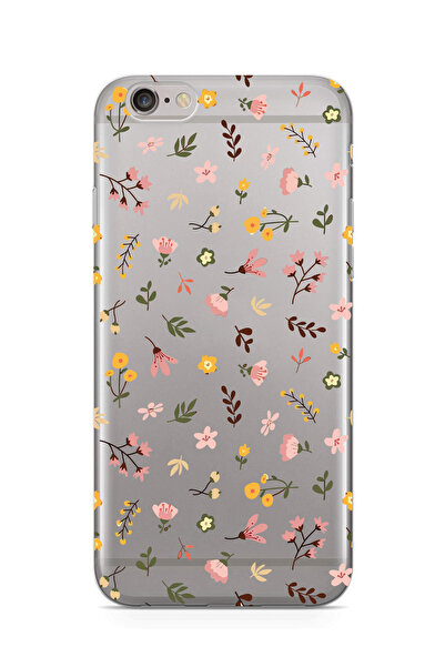 moonset Iphone 6 Plus / 6S Plus Uyumlu Çiçekler Tasarımlı Baskılı Şeffaf Tele...