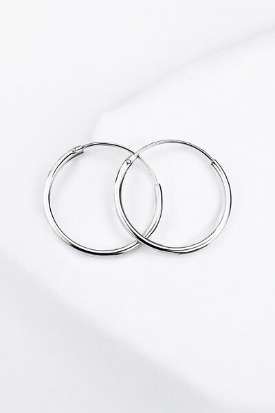 jelux silver Gümüş 925 Ayar 16 Mm Düz Halka Model Küpe