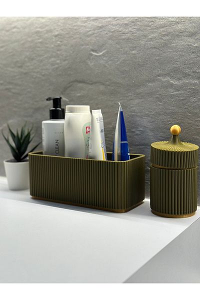 3D DESİNG MARKET Σετ μπάνιου 2 τεμαχίων / Σετ μπάνιου Organizer Ear Cotton