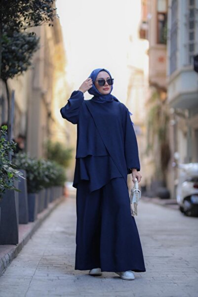 NS Moda Hijab Fenne Set Navy Blue Model-512