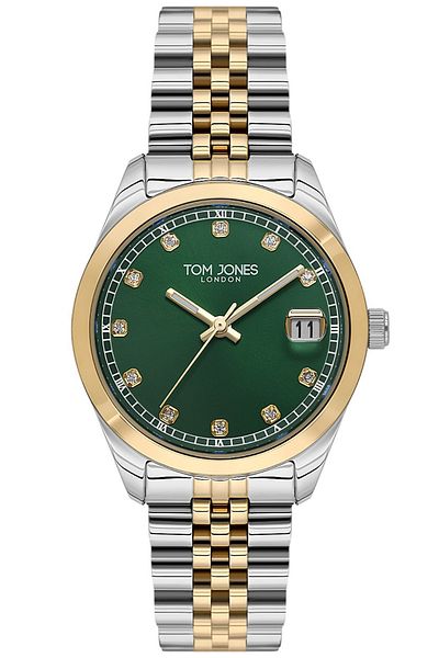 Tom Jones Women's Watch with Atom Stone Numbers Calendar - Tj.3373