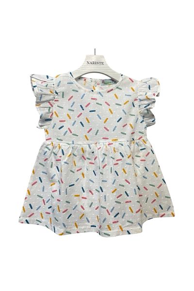 greenmoss Colorful Stick Pattern Dress